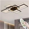 ACJK Plafoniere LED a Soffitto, 105W Plafoniera a LED, Lampadario Moderno soggiorno per Camera da letto, Cucina, 140cm, Nero