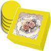 Gcardist - Set di 5 scatole per torte con finestra e 5 sottotorta rotondi da 20,3 cm, contenitori per torte (20,3 x 20,3 x 12,7 cm, giallo)