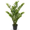 Oairse Piante artificiali grandi Zamioculcas 100 cm, piante artificiali in vaso decorazione per tavolo, ufficio, bagno, camera da letto, soggiorno, decorazione, regalo di inaugurazione della casa