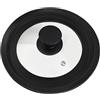 Lrocotanc Coperchio in Vetro 22 cm - Coperchio Universale con Bordo in Silicone Antiscivolo e Fori per il Vapore - Adatto per Pentole da 18 cm, 20 cm, 22 cm - Coperchio Silicone per Microonde