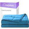 Dailydream Coperta ponderata terapeutica cotone, 4,5 kg, per adulti, 135 x 200 cm, blu