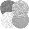 Chstarina 4 Pezzi Sottopentola, Sotto Pentola, Separatori Pentole, Resistente al Calore, Antiscivolo, Sottopiatti Rotondi, Cotone, 18cm, 4 Colori, Pentole Protezioni per Cucina, Padelle