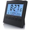 Bearware Sveglia da Comodino, Sveglia Digitale da Comodino DCF, con Temperatura LED Grande 8,34 cm Schermo e Data e Giorno, Snooze, Sveglia da viaggio Digitale per Bambini Adulti Camera da Letto Home Office