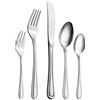 Velaze 30 Pezzi Set Posate in Acciaio Inox 18/10, Set Servizio Posate per 6 Persone, 6 Forchette, 6 Cucchiai, 6 Coltelli, 6 Cucchiaini da tè, 6 Forchette Dolce - Argento (F30)