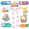 AhfuLife 29 Pcs Segni di Caccia alle Uova di Pasqua, Kit di Frecce di Caccia Pasquale, Cartello in Legno di Pasqua, Impronte di Coniglietto, Decorazioni Pasquali per Il Giardino e Il Cortile