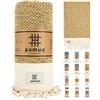pamuq Telo mare XXL per sauna, asciugamano da bagno, asciugamano per hammam, grande cotone, telo doccia pestemal, asciugamano Fouta pareo yoga, coperta sportiva sarong uomo donna