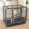 Sempicad Gabbia per Cani da Interno, Trasportino per Cani Auto Box per Cani da Interno di Medie e Grandi Dimensioni 108,5 x 73,5 x 94 cm, Vassoio Rimovibile per la Pulizia con Ruote Bloccabili