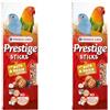 Versele-Laga Prestige Sticks piccoli pappagalli con noci e topping all'uva passa | Confezione Doppia | 2 x 60 g | Snack per piccoli pappagalli e parrocchetti | Senza conservanti sintetici