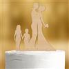 Dankeskarte.com Cake Topper sposi con Bambini - per la Torta Nuziale - Legno di faggio - XL