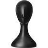 Wharick Testa di manichino in plastica professionale, resistente modello da donna, display per parrucca, busto maschile, maschera per capelli Nero
