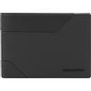 PIQUADRO, Men's wallet in recycled fabric and leather with flip up ID window, coin pocket, credit card slots and RFID anti-fraud protection, NERO