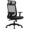 SONGMICS Sedia da Ufficio Ergonomica, Poltrona in Rete per Computer, Supporto Lombare, Poggiatesta e Braccioli Regolabili, Schienale Regolabile Bloccabile fino a 120°, Nero OBN55BK