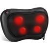 ALLJOY Cuscino Massaggiante Shiatsu, Massaggiatore Schiena Cervicale e Collo Riscaldante, 4 Massaggio Nodi e 3 Modalità, Regalo per Donne/Uomini, Portatile Massaggiatore per Auto da Ufficio a Casa