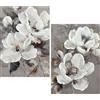 DRW Quadro su tela con fiori dipinti a mano in bianco, 70 x 3 x 100 cm