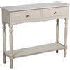 DRW Consolle Mobile Tavolo d'ingresso con 2 cassetti in Legno Beige, Medidas: 90x28x75cm