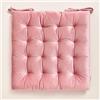 ROOM99 Nova - Cuscino per sedia, 40 x 40 cm, con nastri, per esterni, in velluto, colore rosa