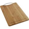 Pradel Excellence - Tagliere rettangolare - Dimensioni 20 x 30 cm - In bambù - Rigola per succhi - Maniglia per il trasporto in acciaio inossidabile