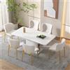 Lexiou Tavolo da pranzo allungabile, L110/130 x W70 x 75 cm, tavolo da pranzo rettangolare, tavolo da pranzo per il tempo libero, moderno semplice tavolo da pranzo in ferro, salvaspazio multifunzionale