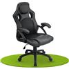 Juskys Sedia racing da scrivania Montreal ergonomica regolabile in altezza e imbottita portata 120 kg Sedia da ufficio girevole Sedia da gaming per PC - nero