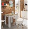 CAESAROO Tavolo 67x67 cm allungabile Bianco opaco e rovere - Rovere e Bianco