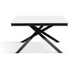 PAZZO DESIGN Tavolo Allungabile Debora, Bianco Frassinato, Gambe Incrociate Nere, Tavolo Cucina, Tavolo Soggiorno, Made in Italy, 140x80x76 cm - id_1984-N