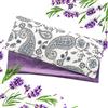 Hihealer Cuscino per gli occhi alla lavanda con fodera extra - Maschera rilassante per sonno, yoga, meditazione e relax - da donna (bianco con custodia viola, standard)
