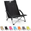 meteor Sedia da Campeggio Pieghevole per Spiaggia Giardino Picnic Mare Trekking Pesca Festival - Sdraio Leggera e Portatile - Portata Fino a 100 kg (55 x 66 x 51 cm, Nero)