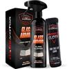 Bass Motor Spray Detergente per Vetri Auto e Moto (500ml) | Pulizia Interni ed Esterni Senza Aloni | Elimina Appannamento e Rimuove Lo Sporco | Profumo Fresco | Panno Microfibra Omaggio| Glass Armor | BassMotor