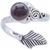mantraroma Anello in argento 925 con pietra rossa granata regolabile, pietra preziosa, vero argento sterling da donna, regalo