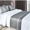 Odot Satin Runner Letto Matrimoniale Morbido con Federa Cuscino Durevole Sciarpa Letto Decorativa Corridore Letto Scarf Runner Modern per Alberghi Decorazione (Grigio,50x240cm)