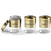 GICOS IMPORT EXPORT SRL Set 3 contenitori Tris barattoli barattolini Cucina in Vetro e Acciaio Colore Oro 11 * 14 cm 750 ml Sale-Zucchero-caffè OYO-783111