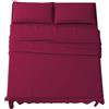 MAXIME MAISON - Completo Lenzuola Matrimoniali 4 Pezzi, Set Lenzuola Matrimoniale in Microfibra Made in Italy, Completo Letto 1 Lenzuolo con Angoli, 1 Lenzuolo Sopra, 2 Federe (Bordeaux)