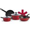 H&h batteria antiaderente 7 pezzi ecoflame