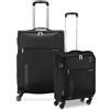 RONCATO SPEED Set 2 Valigie Trolley | Medio e Cabina | Morbido, 4 ruote - Nero