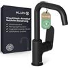 KLUDI - X1 rubinetto per lavabo, girevole a 360°, altezza del beccuccio 205 mm, rubinetto a risparmio d'acqua, colore nero opaco, taglia L, cartuccia in ceramica, miscelatore lavabo con tubi di