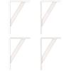 Amig - Confezione da 4 Staffe per Mensole Colore Bianco | Staffa per mensole 250 x 125 mm | Acciaio resistente: fino a 320 kg