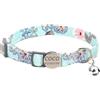 Generic Collare per animali domestici con incisione personalizzata, collare per cani e gatti con nome con sgancio di sicurezza, collari personalizzati per gattini con campanello (Mughetto blu)