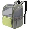 BROLEO Zaino trasportino per animali domestici, pieghevole, ventilato, fino a 7,5 kg, resistente all'usura, portatile, per cani e gatti, tappetino in peluche ispessito, per campeggio (giallo)