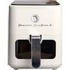 Juanita Fryzen2 Friggitrice ad Aria 4 Litri e 1350W, Friggitrice Aria Vintage 7 Programmi di Cottura, Giglia Elettrica con Finestra, Display LED Digitale, Air Fryer con Cestello Antiaderente e Timer