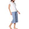 Goldenpoint Donna Pigiama con Culotte Poodle e Maglia a Maniche Corte in Tinta Unita in Cotone