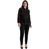 FIORELLA RUBINO: Camicia in Felpa Traforata Curvy Size Nero Stagione Primavera Estate 2025.