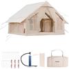 VEVOR Tende Gonfiabili per Campeggio, Tenda Gonfiabile per 4-6 Persone con Pompa a Mano, Tenda da Glamping 300D Oxford 4 Stagioni con Jack per Stufa, 2 Porte e 4 Finestre a Rete, Borsa Portaoggetti