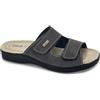 TIGLIO ciabatte uomo estive regolabili con strappi velcro a punta aperta in vera pelle made in italy 2074 (Grigio, Sistema Taglie Calzature EU, Adulto, Uomo, Numero, Media, 44)