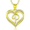INFUSEU P Lettera Collana, 18K Oro Doppio Cuore Ciondolo A-Z Gioielli Cubic Zirconia CZ Lunga 20 Pollici Catena Regali Carini Per Ragazze Moglie Femmina