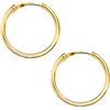 Iyé Biyé Orecchini a cerchio in oro giallo 9 kt, rotondi, 17 mm, chiusura classica, per donna e ragazza,, 17, Oro giallo, Nessuna pietra preziosa