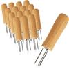 COM-FOUR® 16x forchetta per patate con 3 punte in acciaio inossidabile, antiruggine, riutilizzabile come spiedino di mais, aiuto per sbucciare