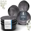 PURE LIVING INTERIOR DESIGN Set di 6 Piatti Moderni Ibiza con Servizio Completo per 6 Persone - Ciotole per Müsli Resistenti a Lavastoviglie e Microonde, Design Elegante - Pure Living grigio scuro