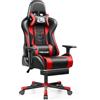 OneGame Sedia Gaming con Poggiapiedi, 3D Braccioli Sedia Gamer grande alta, Ergonomica Regolabili in pelle PU, PC videogiochi Ufficio, 150-200KG, Rosso