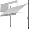 tectake® Tenda da Sole a Morsetto con Manovella, Altezza e Inclinazione Regolabile, Telo Impermeabile e Resistente ai Raggi UV, Ideale per Balcone e Terrazzo, 250x180cm - Grigio Chiaro