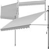 tectake® Tenda da Sole a Morsetto con Manovella, Altezza e Inclinazione Regolabile, Telo Impermeabile e Resistente ai Raggi UV, Ideale per Balcone e Terrazzo, 350x180cm - Grigio Chiaro